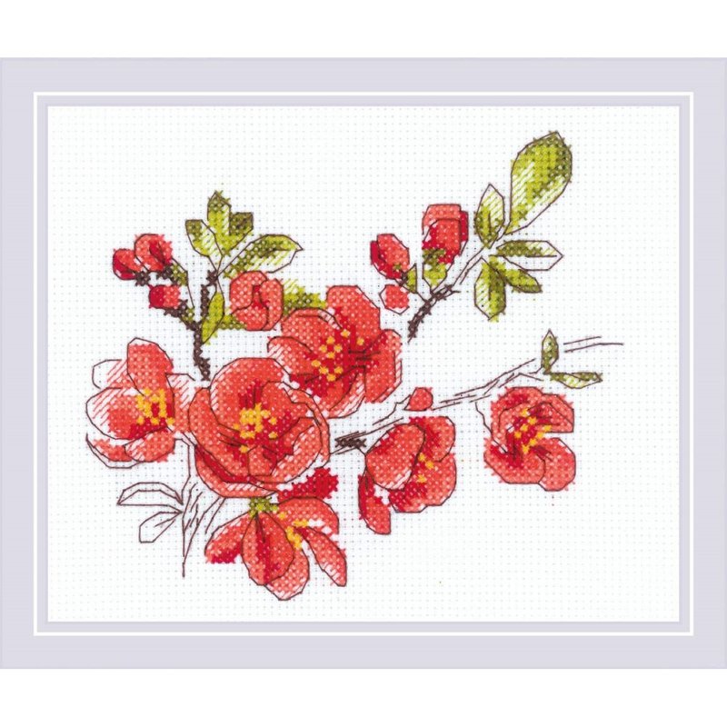 RIOLIS 十字繡材料包 - 木梨花 - 編織/刺繡/羊毛氈/縫紉 - 其他材質 
