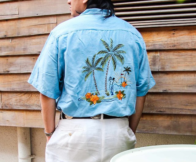 Tsubasa.Y│**Multiple styles available**Vintage embroidered aloha shirt  Tommy Bahama - Shop tsubasay Men's Shirts - Pinkoi
