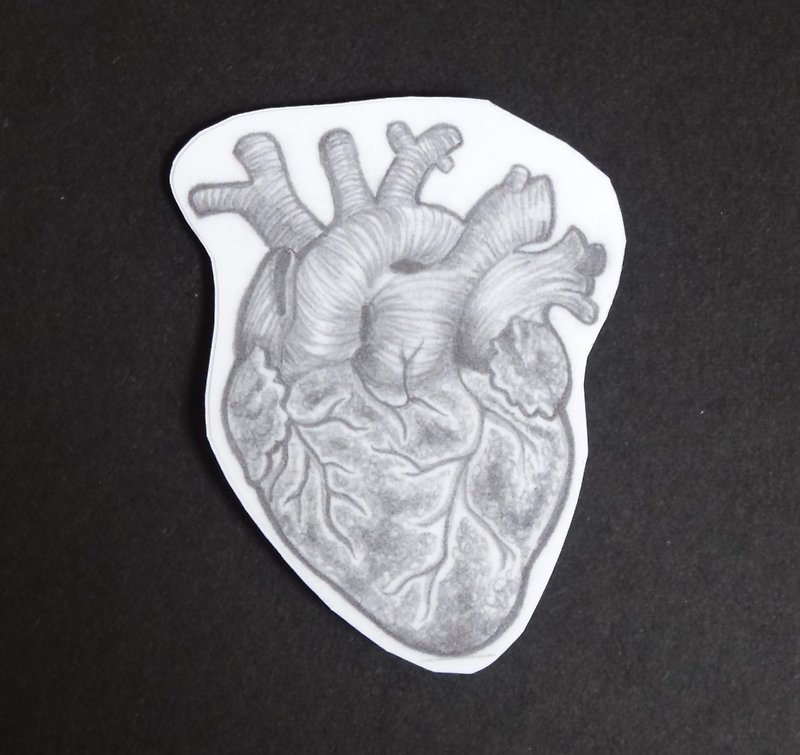 Strong heart waterproof sticker - สติกเกอร์ - พลาสติก สีเงิน
