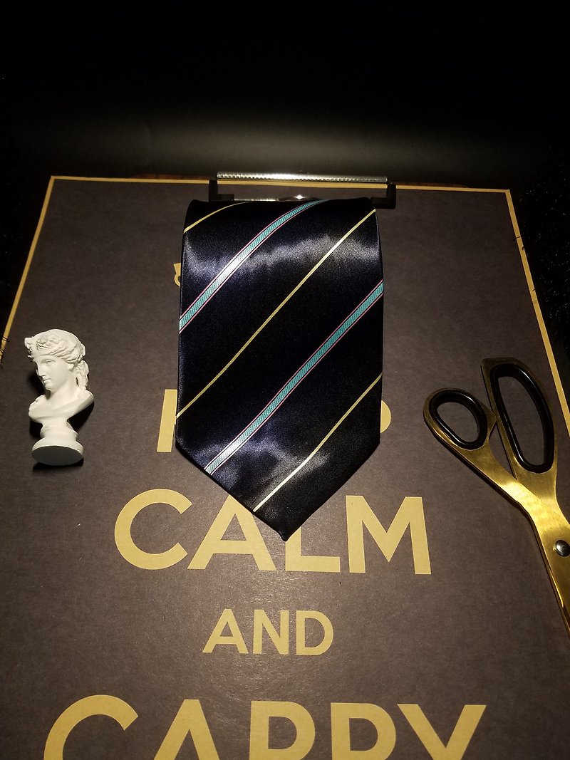 Blue silk diagonal tie business suit tie - Ties & Tie Clips - Silk Multicolor