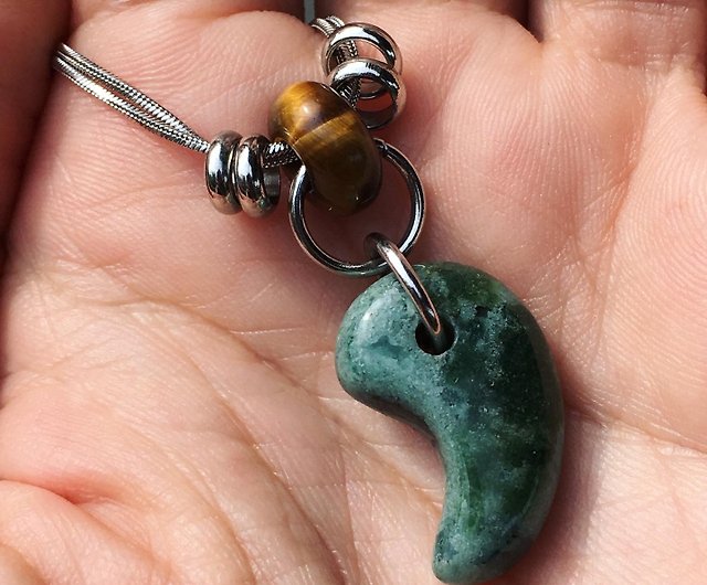 Lost and find】Natural stone Indian agate Stone jade jade necklace