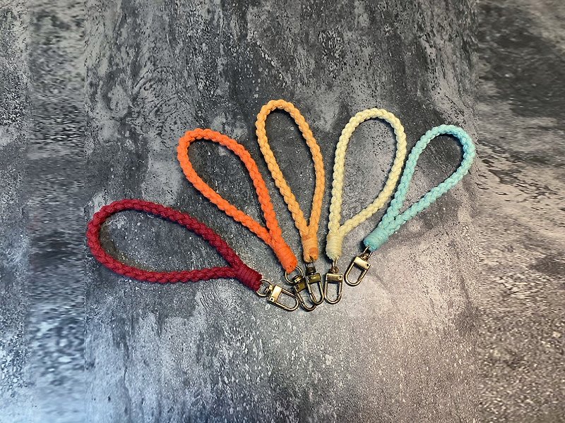 [Four strands] Core-spun rope mobile phone lanyard pendant keychain - Lanyards & Straps - Other Materials 