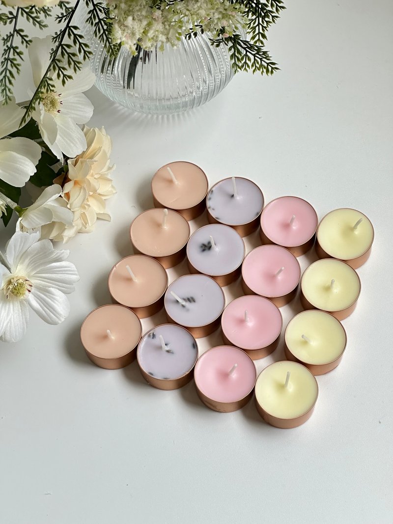 Natural essential oil tea Wax scented candle small gift small gift wedding gift welcome gift table gift - เทียน/เชิงเทียน - ขี้ผึ้ง 