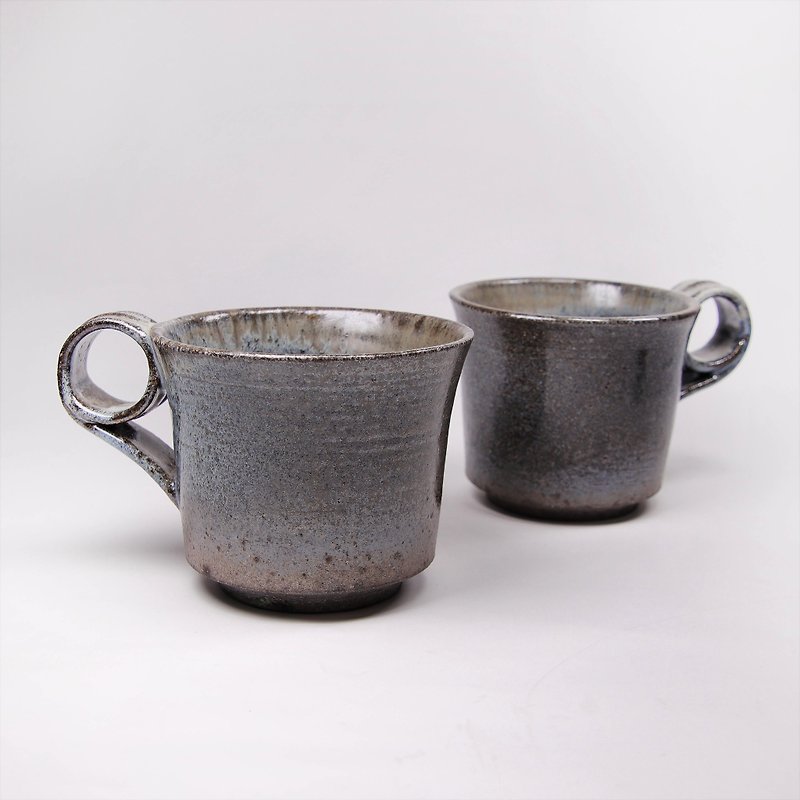 Mingyao kiln simple textured wood-fired ash-glazed coffee cup - Mugs - Pottery Multicolor