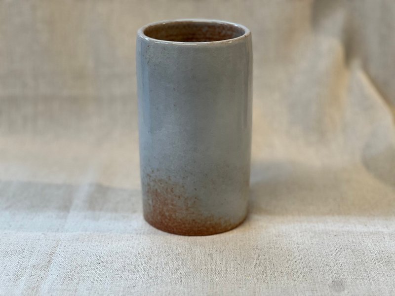 Shino straight vase - Pottery & Ceramics - Pottery White