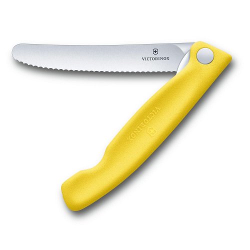 城市視角 VICTORINOX 瑞士維氏 折疊式番茄刀(鋸齒11cm) 黃 6.7836.F8B