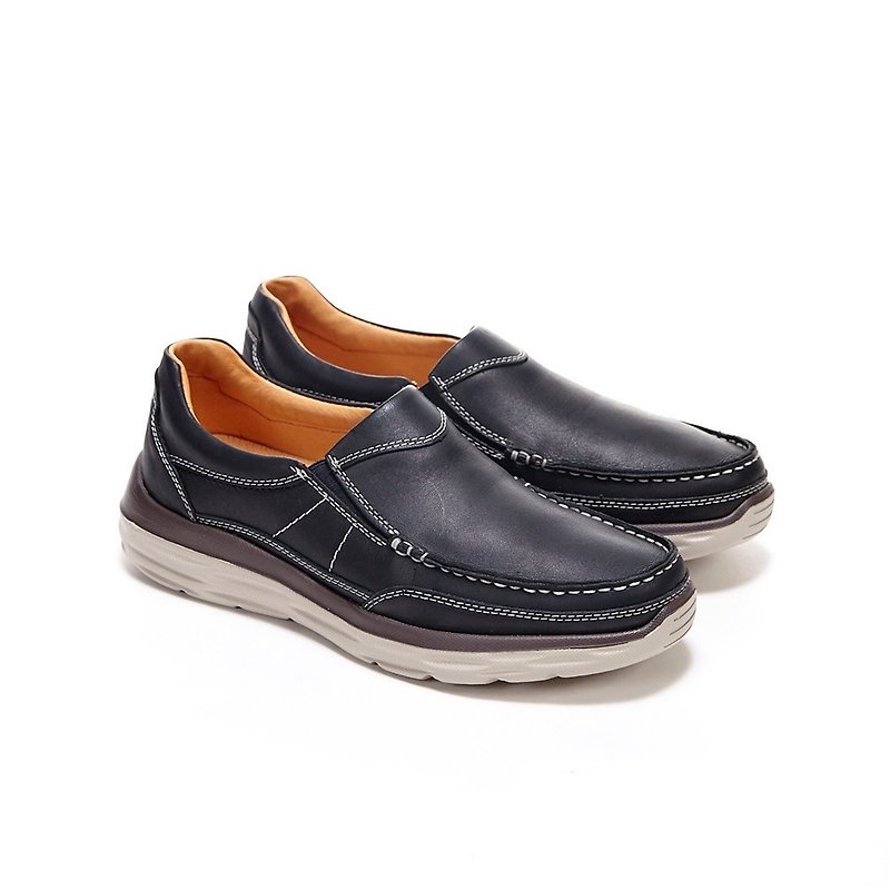 WALKING ZONE Fashion Loafers Moccasin Men's Shoes-Black (Other Coffee) - รองเท้าลำลองผู้ชาย - หนังแท้ 