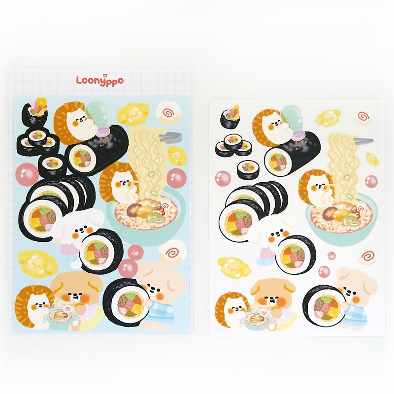 Kimbap and ramen sticker - สติกเกอร์ - กระดาษ 