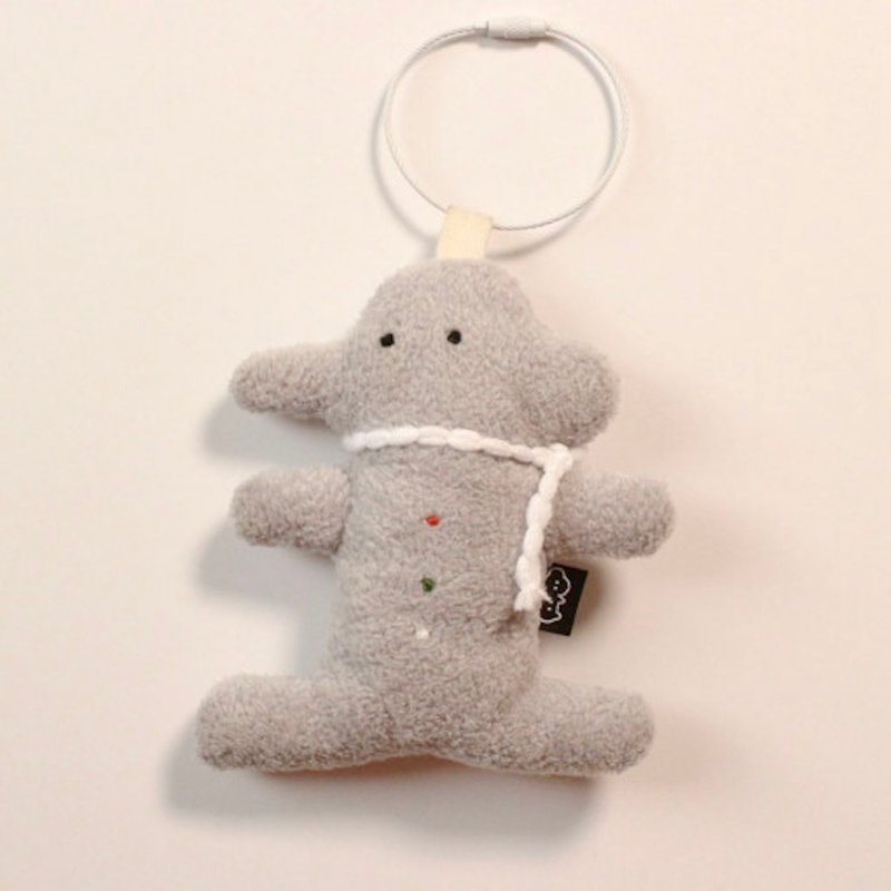 Ginger elephant Keyring - Keychains - Cotton & Hemp Gray