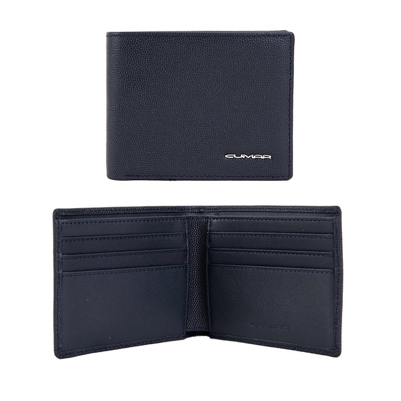 CUMAR PLANET basic SHORT WALLET - กระเป๋าสตางค์ - หนังแท้ สีน้ำเงิน