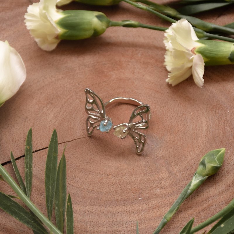 Double Butterfly ring - General Rings - Copper & Brass Silver