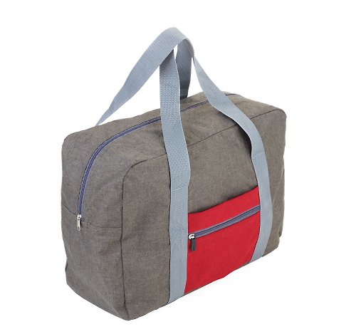 TROIKA 快速摺疊收納旅行袋(紅灰色)