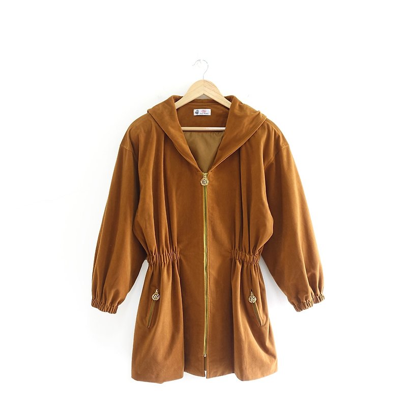│Slowly│ vintage coat 6│vintage. Retro. Literature. - Women's Casual & Functional Jackets - Polyester Gold