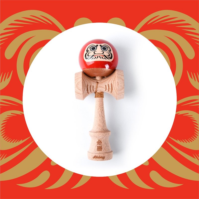 香港 Friday Kendama  達摩系列 紅色 必勝 黏性漆 獅子劍 劍玉 - 其他 - 木頭 紅色