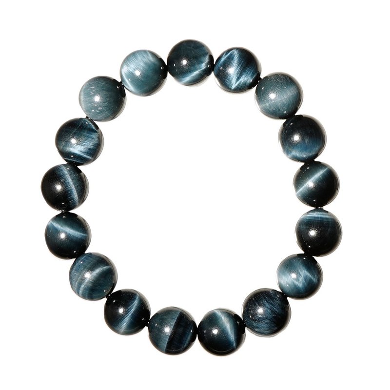 【正佳珠寶】 藍虎眼石 頂級對眼閃電藍虎眼 12mm 藍虎眼手珠 - 手鍊/手環 - 半寶石 多色