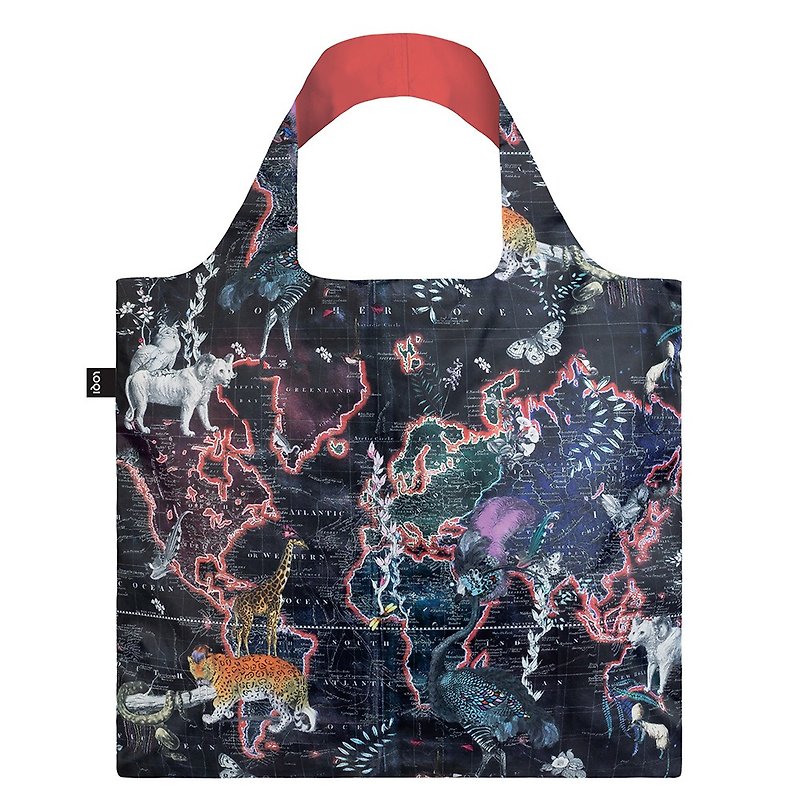 LOQI Shopping Bag-World Map KWWM - กระเป๋าแมสเซนเจอร์ - พลาสติก หลากหลายสี