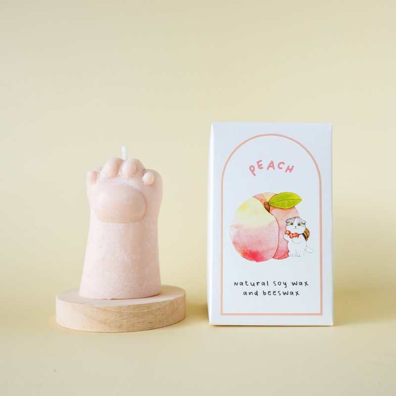 Peach cat lover scented candle , soy wax candle, cat paw candle 設計館