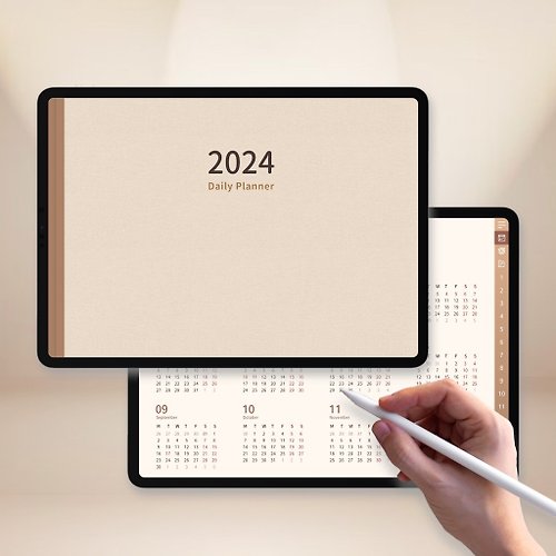 原來可以這樣做 2024日計畫電子手帳【奶茶】【贈貼紙】| iPad