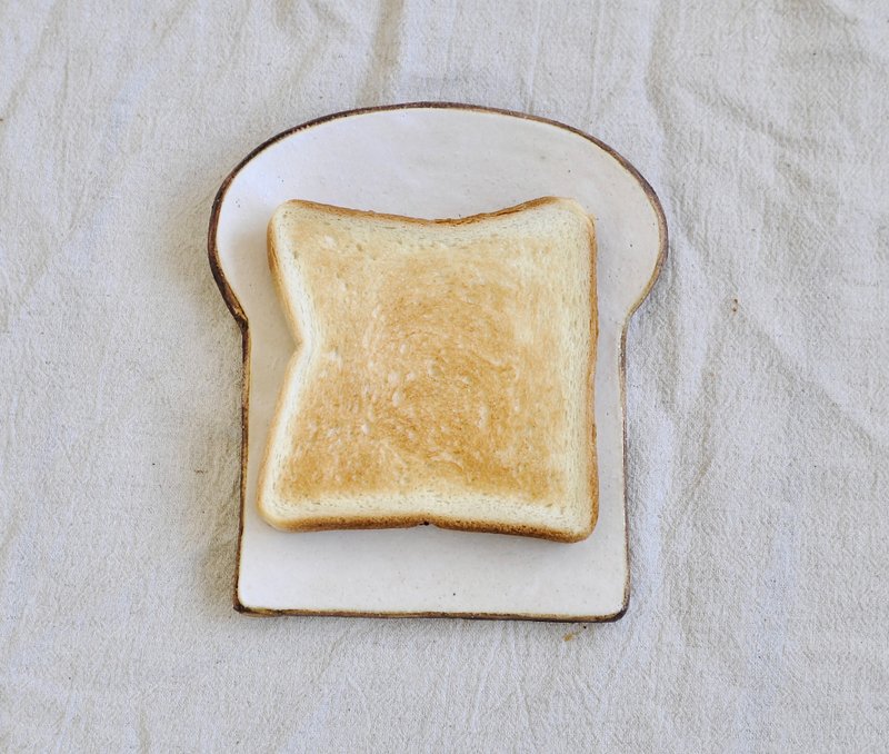 thick bread plate, medium-sized ceramic plate - จานและถาด - วัสดุอื่นๆ ขาว