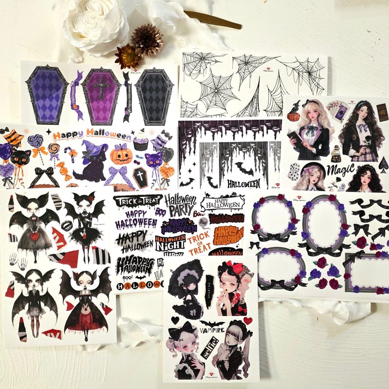 5% Off Set_LOPO Halloween Sticker Set – 7 Types - 貼紙 - 紙 