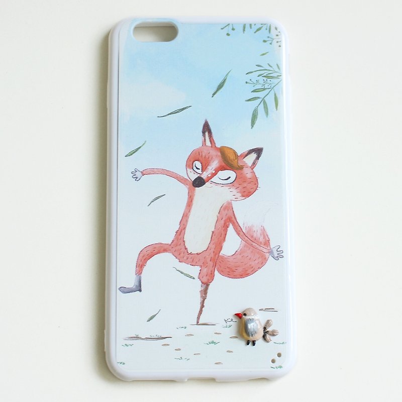 獨腳狐狸翩翩起舞 - iPhone (SE/5/5s, 6/6 plus, 7, 7plus) - 手機殼/手機套 - 其他材質 白色