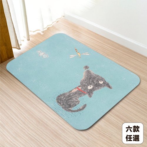 rubber anne 10秒頂吸 軟式珪藻土吸水地墊-DUCKY SHEN (60x40cm)