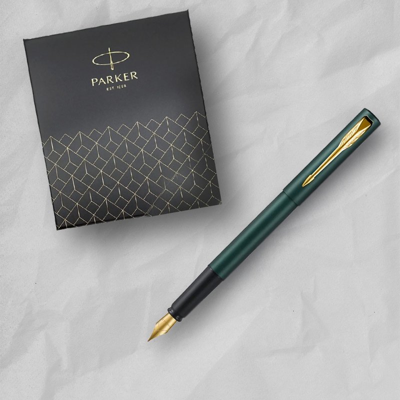 PARKER 派克 威雅XL系  潮水綠 鋼筆 墨水 禮盒組  免費刻字 - 鋼筆 - 其他金屬 綠色