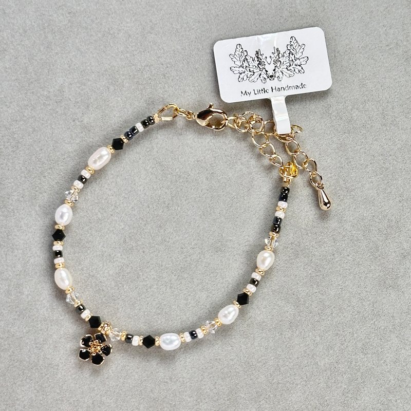 Natural freshwater pearl + Swarovski crystal bracelet JW166H-001 - Bracelets - Pearl Multicolor