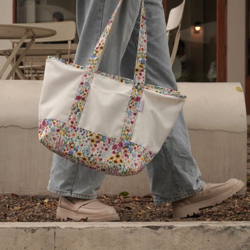 ttq.thontonq Canvas Tote Bag, Flower lover Pattern