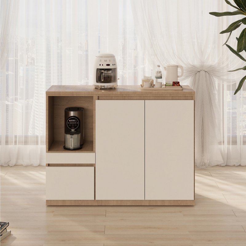 Starry 雙門拉盤電器斗櫃(免組裝/系統家具/月光斗櫃) - 其他家具 - 木頭 卡其色