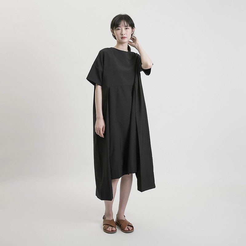 【經典原創】Magritte_馬格利特結構洋裝_CLD000_黑 - 洋裝/連身裙 - 棉．麻 黑色