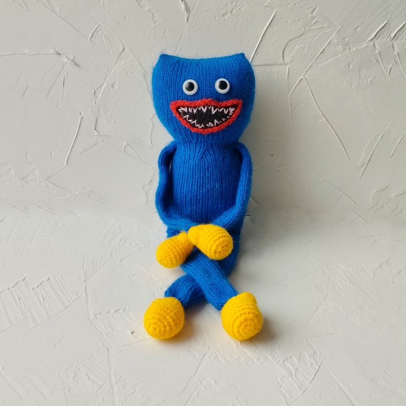 Huggy Wuggy knitted toy Plush stuffed doll Kissi Missi - 寶寶/兒童玩具/玩偶 - 其他材質 藍色