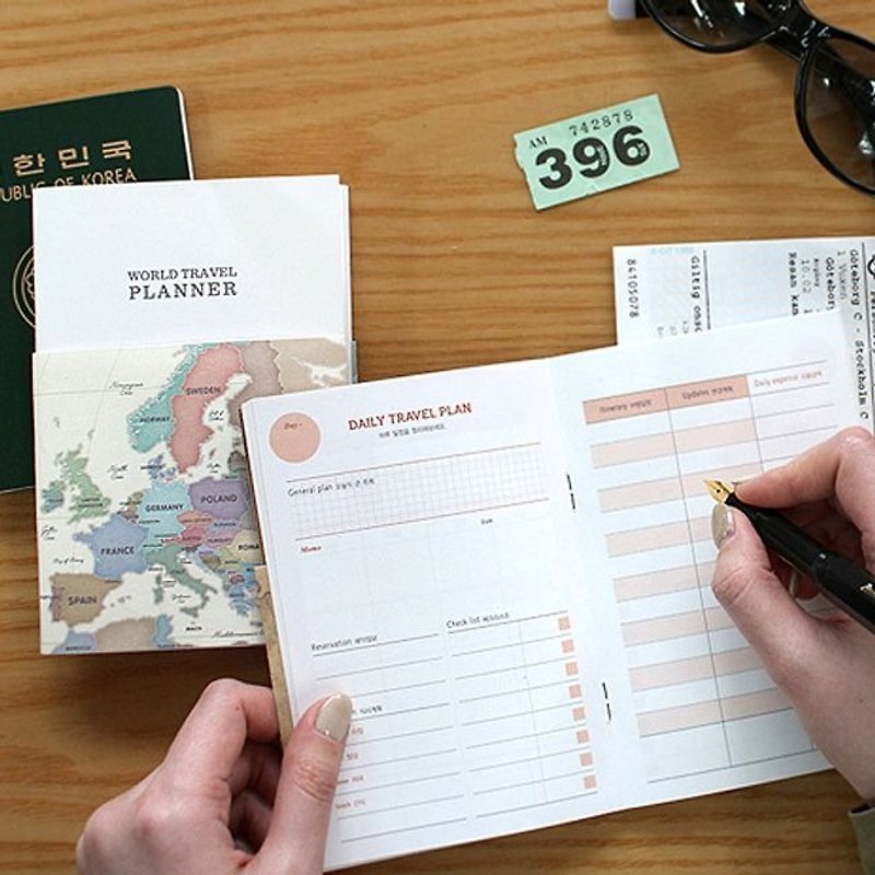 Dessin x indigo-Indimap World Travel Planner(1week)-pastel,IDG70015 - อื่นๆ - กระดาษ หลากหลายสี