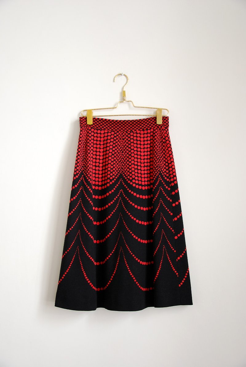 Pumpkin Vintage. Ancient bead curtains wool skirt - Skirts - Other Materials 