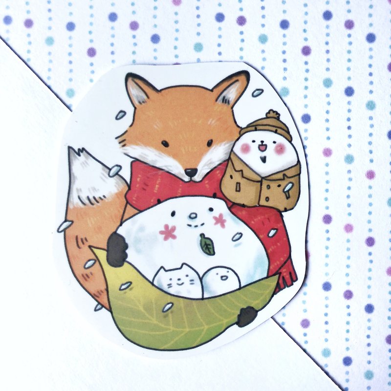 Lord Bear Waterproof Sticker (White Background) Snow Fox and Lord Bear - สติกเกอร์ - วัสดุกันนำ้ ขาว