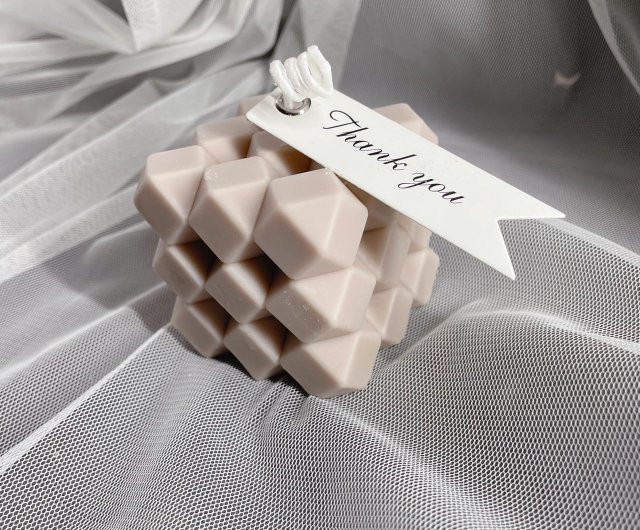 Diamond Cut Cube Decorative Candle