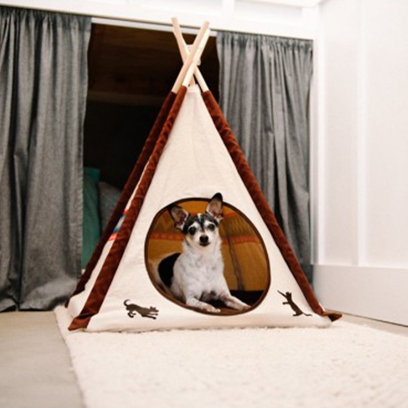 狗屋 貓屋 時尚金字塔帳篷(經典原色) 床墊設計 - 寵物床 - 環保材質 