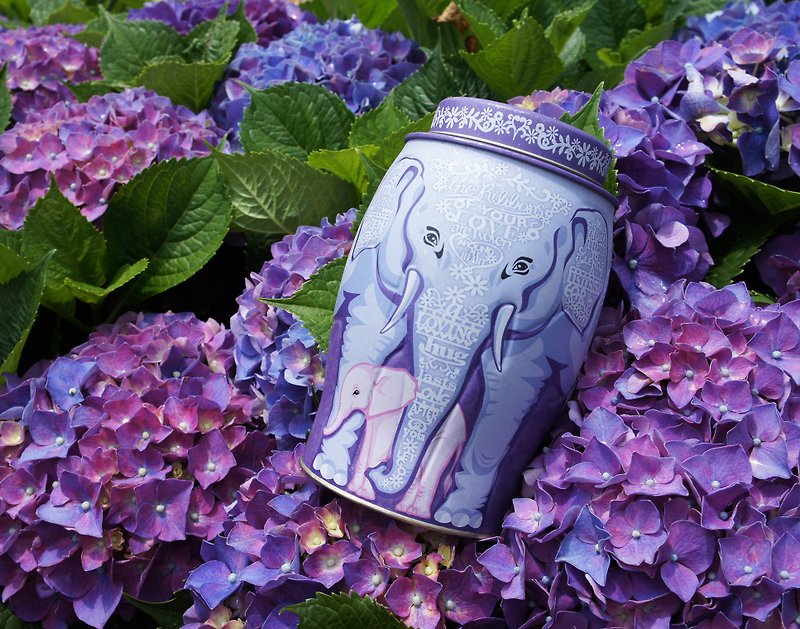 [Mother's Day Gift] Purple Love Mummy Elephant Tea Can (containing Earl Grey tea/40 heat-sealed tea bags) - ชา - อาหารสด สีม่วง