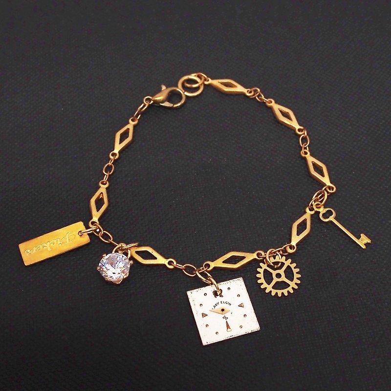 1950 Stone dial bracelet gear - Bracelets - Other Metals Gold