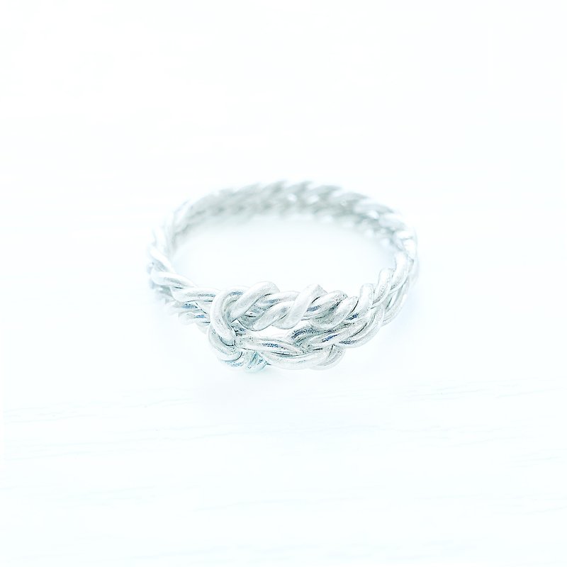 ROPE繩索系列 - 編織客製化純銀戒指 - 戒指 - 其他材質 銀色