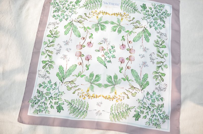herbarium herbal flower silk scarf - Scarves - Polyester 