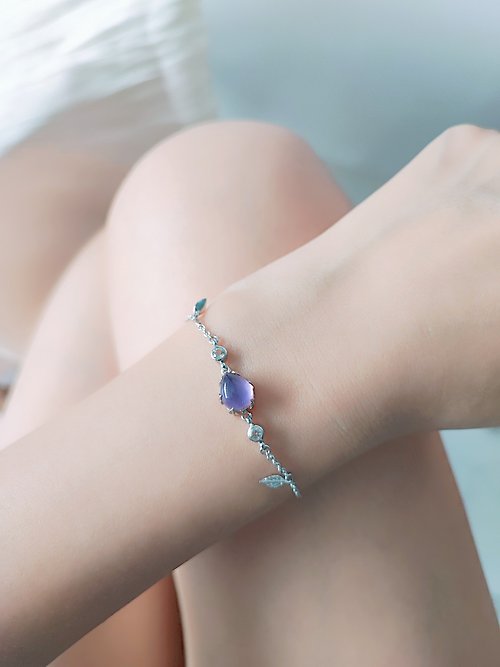Be'shine Jewelry Official Bracelet Aurora of T'Sea - Brazilian Amethyst with Pearl Shell