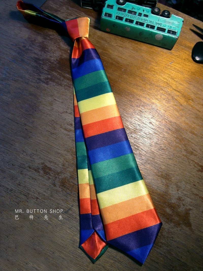 Rainbow Tie Neckties - เนคไท/ที่หนีบเนคไท - เส้นใยสังเคราะห์ หลากหลายสี