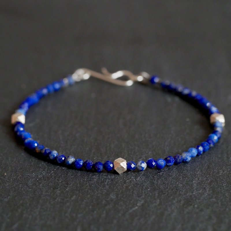 Lapis lazuli &amp; Karen silver bracelet