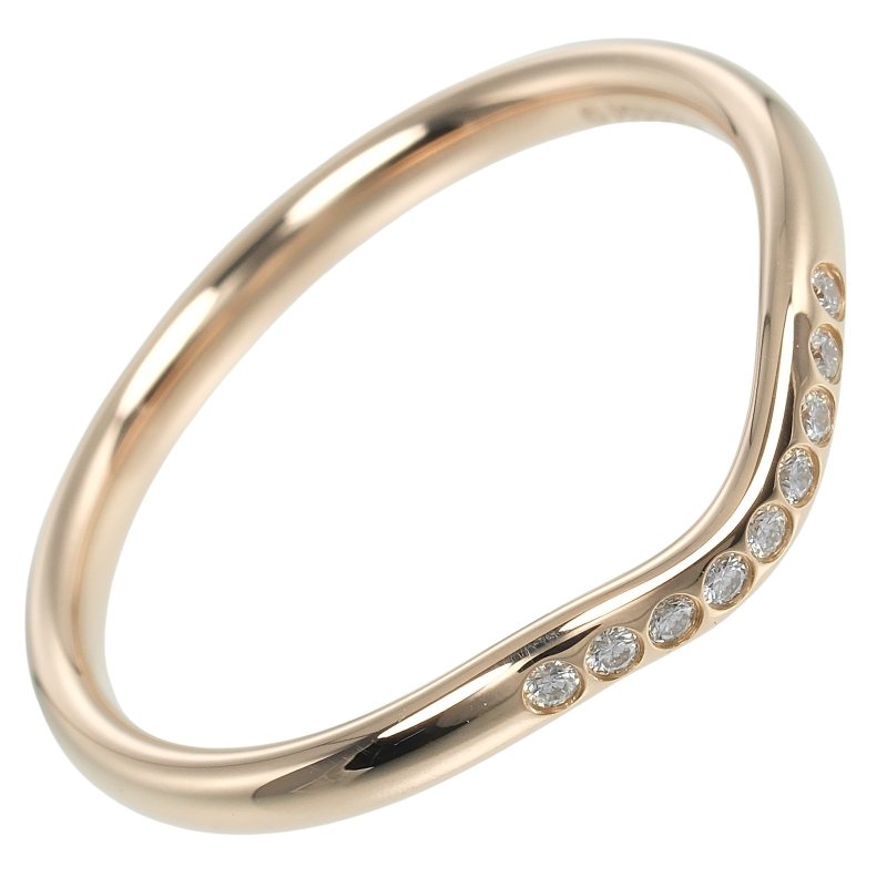 【日本直送】ティファニー TIFFANY&Co. カーブドバンド 16.5号 リング 指輪 K18PG ピンクゴールド ダイヤモンド 約2.82g【中古】 - 戒指 - 貴金屬 金色