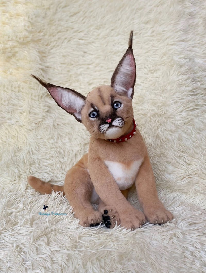 猫 狞猫逼真的玩具逼真的动物玩具 - 公仔模型 - 聚酯纖維 白色