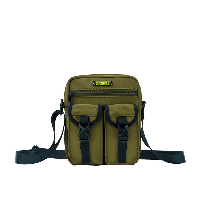 NCAA University of Michigan Michigan Cargo Double Pocket Side Backpack - Green - Messenger Bags & Sling Bags - Nylon 