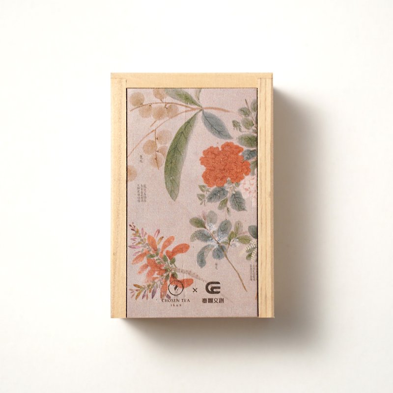 Co-branded / Collection of Fengfeng Illustrated Flowers and Tea Wooden Box-National Taiwan Library x点茶1869 - Tea - Wood 