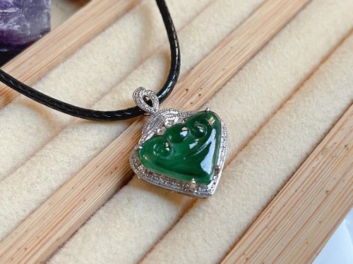 Pine St. Jewelry 松樹街輕奢珠寶 18K純金鑽石天然瓜料A貨翡翠 冰藍水 如意墜子 送禮