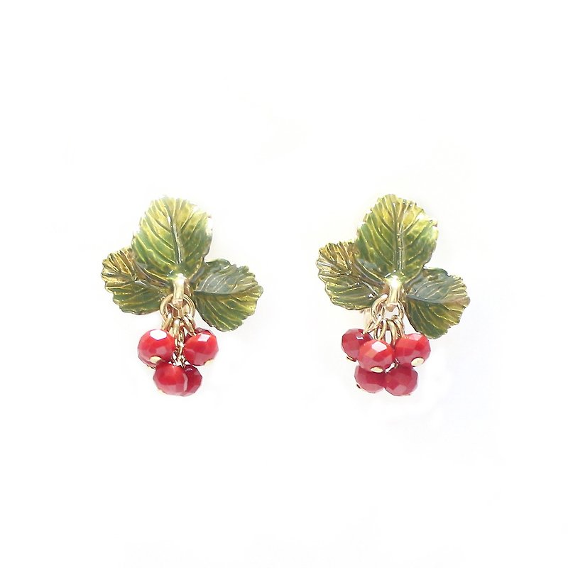 Raspberry Earring EA110 Raspberry Clip-On - Earrings & Clip-ons - Other Metals Red